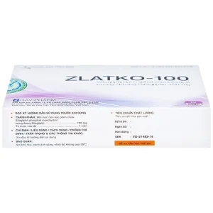 Thuốc Zlatko-100 DaviPharm điều trị đái tháo đường típ 2 (3 vỉ x 10 viên)