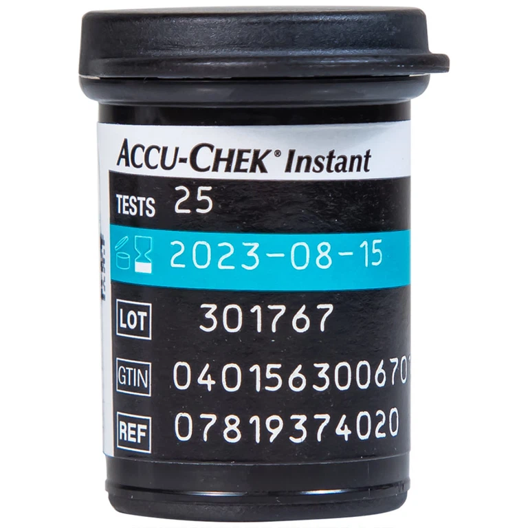 Que thử đường huyết AccuChek Instant sử dụng cho các máy đo Roul-Chek Instant và Accu-Chek Instant S (25 cái)
