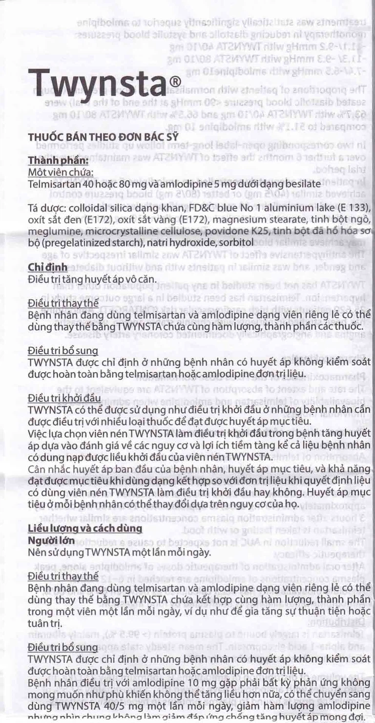Thuốc Twynsta 80mg/5mg Boehringer điều trị tăng huyết áp vô căn (14 vỉ x 7 viên)