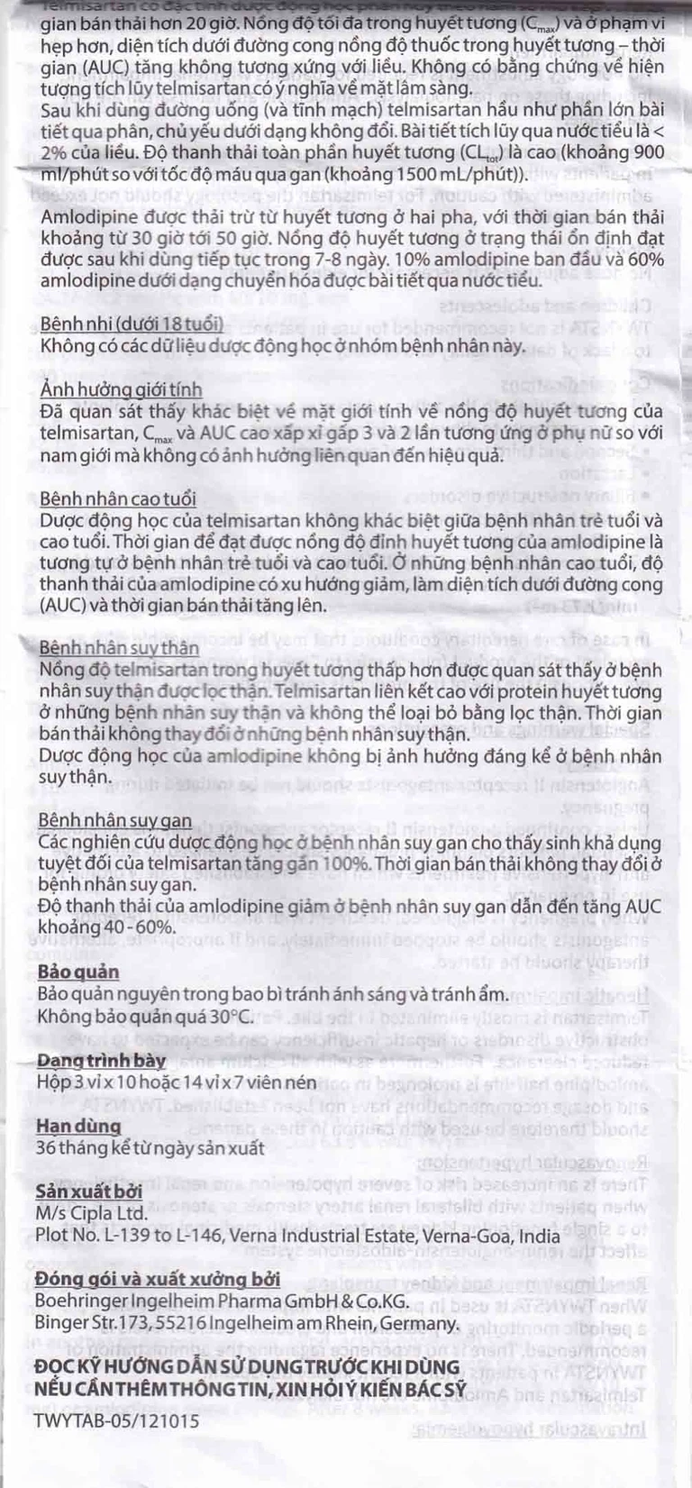 Thuốc Twynsta 80mg/5mg Boehringer điều trị tăng huyết áp vô căn (14 vỉ x 7 viên)