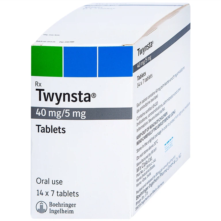 Thuốc Twynsta 40mg/5mg Boehringer điều trị tăng huyết áp vô căn (14 vỉ x 7 viên)