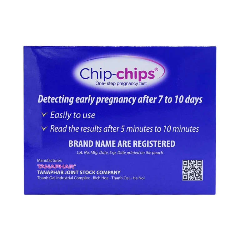Dụng cụ phát hiện thai sớm Chip-Chips Tanaphar sau giao hợp 7 - 10 ngày (12 que)