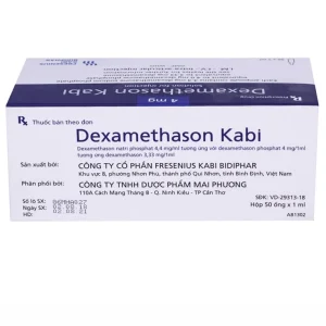 Dung dịch tiêm Dexamethason Kabi dùng trong trường hợp dị ứng nặng, sốc do phẫu thuật (50 ống)
