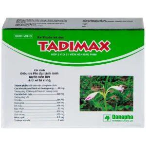 Thuốc Tadimax Danapha điều trị phì đại lành tính tuyến tiền liệt và u xơ tử cung (2 vỉ x 21 viên)