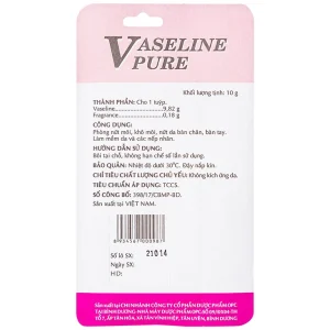 Kem dưỡng ẩm Vaseline Pure OPC hương dâu phòng nứt môi, khô môi, nứt da bàn chân, bàn tay (10g)