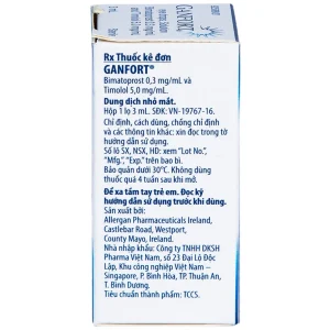 Thuốc nhỏ mắt Ganfort Allergan điều trị Glaucoma góc mở, tăng nhãn áp (3ml)