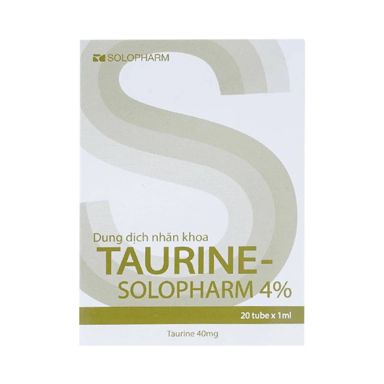 Dung dịch nhãn khoa Taurine-Solopharm 4% điều trị loạn dưỡng giác mạc, viêm giác mạc (20 tuýp x 1ml)