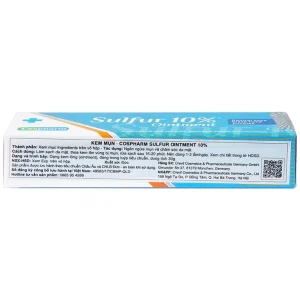 Kem mụn Sulfur 10% Ointment Cospharm ngăn ngừa mụn và chăm sóc da mặt (30g)