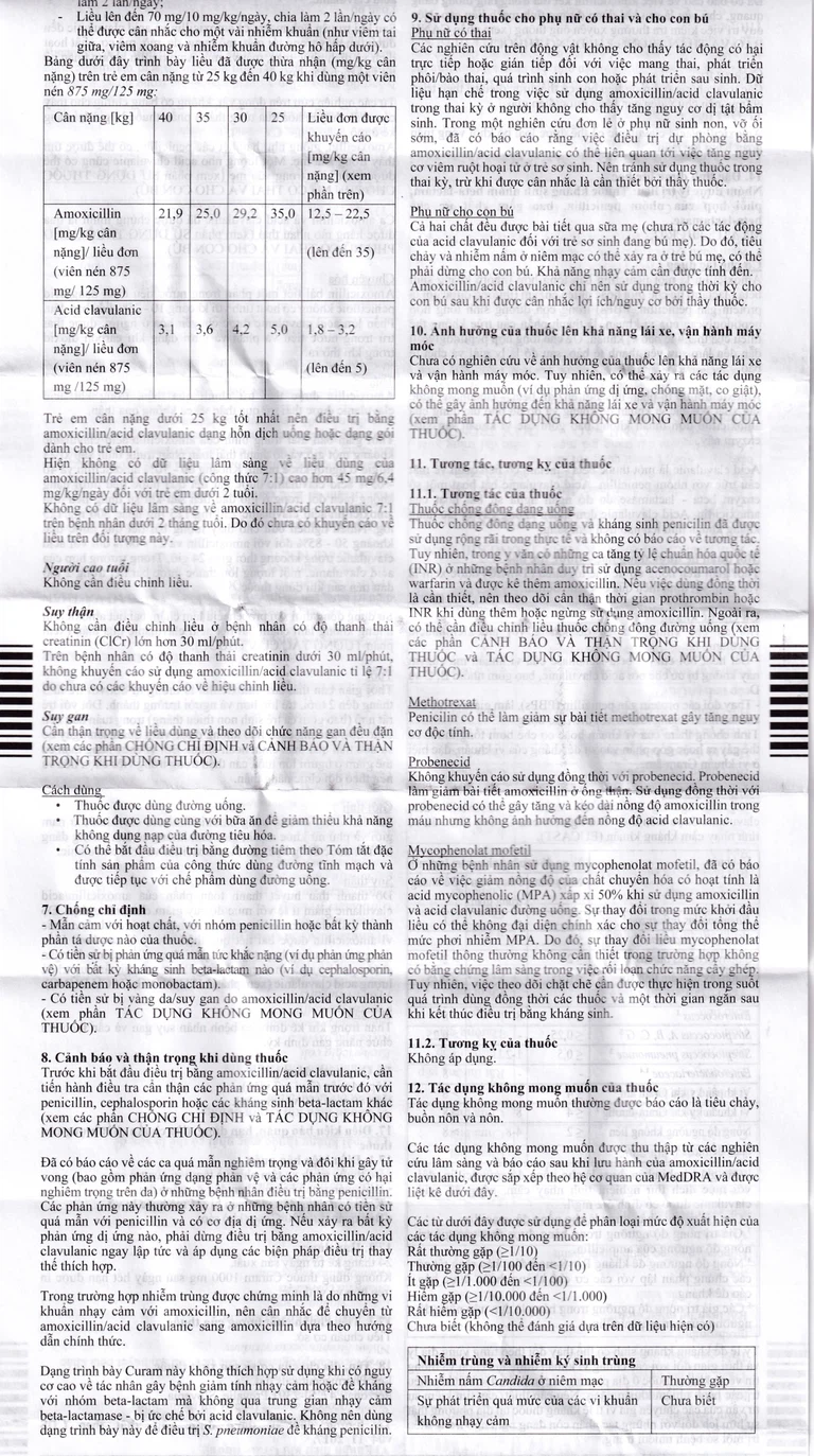 Thuốc Curam 1000mg Sandoz điều trị nhiễm khuẩn (10 vỉ x 8 viên)