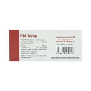 Thuốc Bidiferon điều trị dự phòng thiếu sắt và acid folic (10 vỉ x 10 viên)