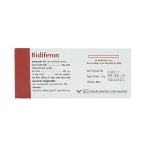 Thuốc Bidiferon điều trị dự phòng thiếu sắt và acid folic (10 vỉ x 10 viên)