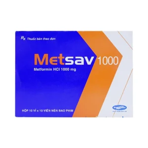 Viên nén Metsav 1000 Savi điều trị bệnh đái tháo đường típ 2 (10 vỉ x 10 viên)