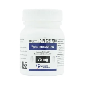 Viên nén PMS-Irbesartan 75mg Pharmascience điều trị tăng huyết áp vô căn, đái tháo đường tuýp 2 (100 viên)