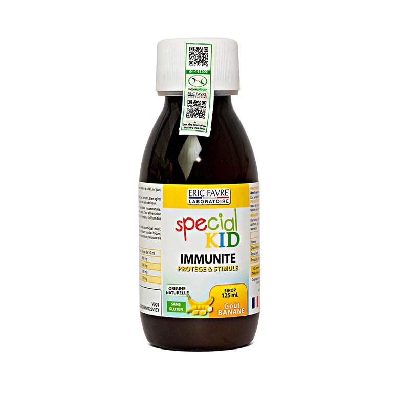 Siro Pecial Kid Immunite tăng cường sức đề kháng, giảm nguy cơ mắc các bệnh do nhiễm khuẩn (125ml)