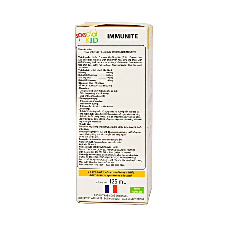 Siro Pecial Kid Immunite tăng cường sức đề kháng, giảm nguy cơ mắc các bệnh do nhiễm khuẩn (125ml)