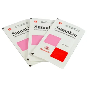 Bột uống Sumakin Mekophar điều trị nhiễm khuẩn miệng và đường hô hấp (12 gói x 1.5g)