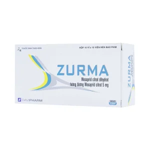 Thuốc Zurma 5mg DaviPharm điều trị các triệu chứng dạ dày, ruột (10 vỉ x 10 viên)