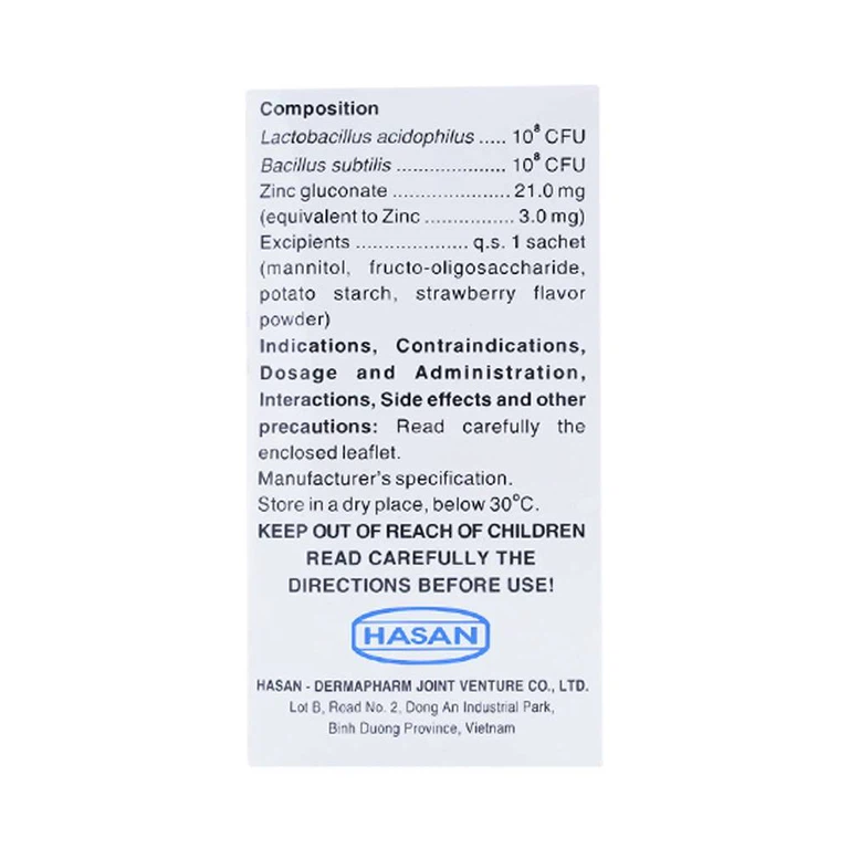 Thuốc bột Aibezym Hasan bổ sung vi khuẩn có lợi cho đường tiêu hóa (30 gói x 2g)