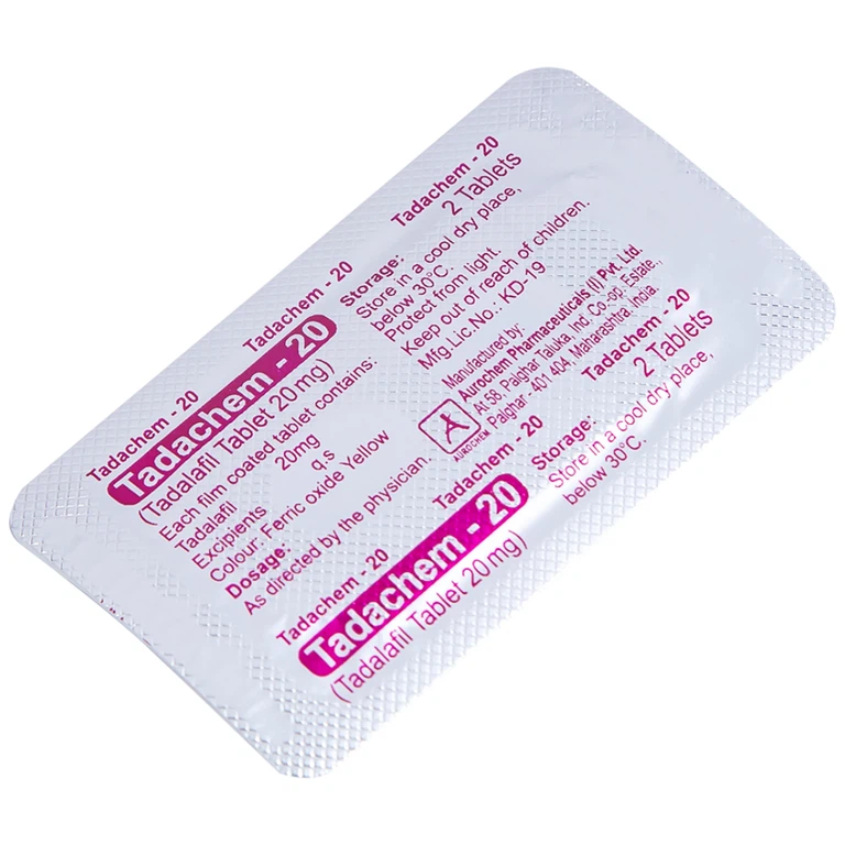 Thuốc Tadachem-20 Aurochem điều trị rối loạn cương dương (2 vỉ x 2 viên)