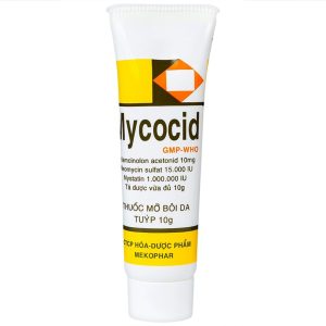 Thuốc mỡ bôi da Mycocid Mekophar điều trị viêm da nhạy cảm, nấm da, eczema trẻ em (10g)