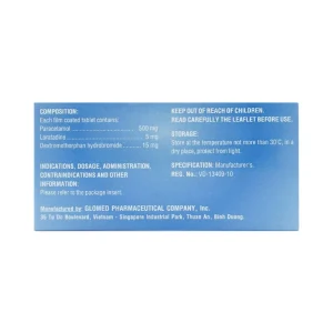 Thuốc Glotadol Cold Glomed hỗ trợ giảm đau, hạ sốt (10 vỉ x 10 viên)