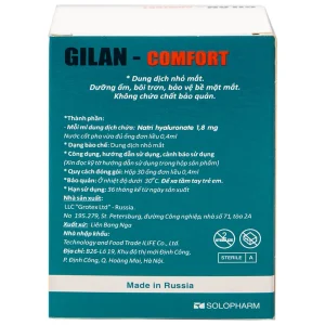 Dung dịch nhỏ mắt Gilan Comfort Solopharm 0.4ml điều trị khô mắt, hội chứng Stevens Johnson (30 ống)