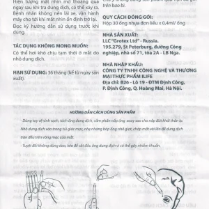 Dung dịch nhỏ mắt Gilan Comfort Solopharm 0.4ml điều trị khô mắt, hội chứng Stevens Johnson (30 ống)