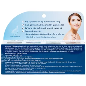 Kem bôi dạng gel Hiruscar Silicone Pro Medinova mờ sẹo, giảm ngứa và khó chịu liên quan đến sẹo (10g)