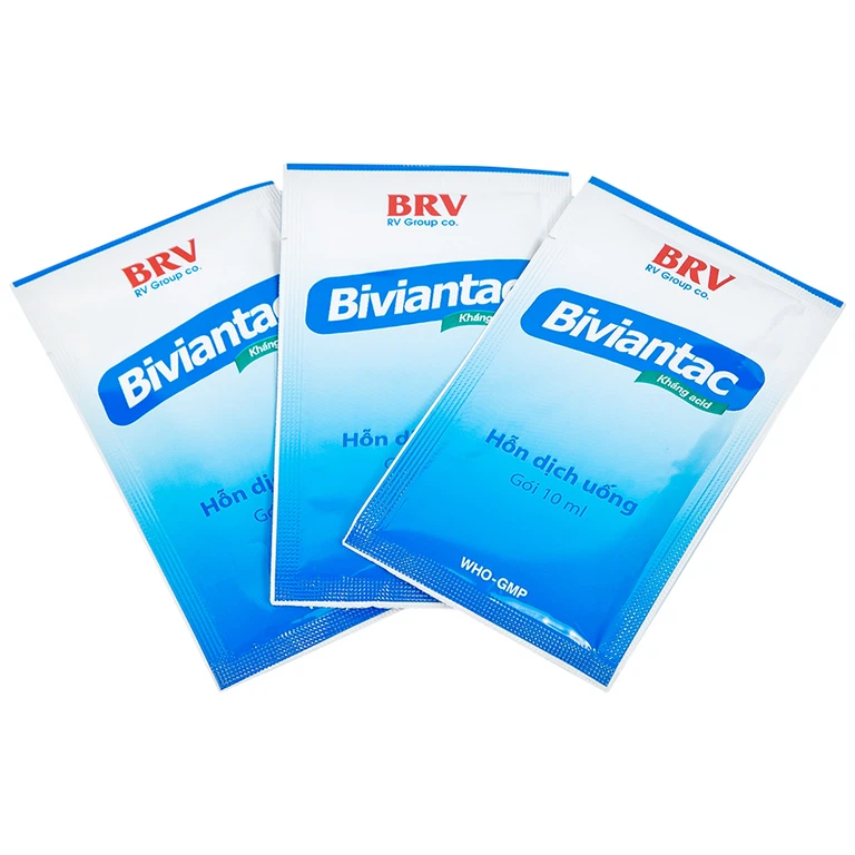 Hỗn dịch uống Biviantac BRV điều trị triệu chứng ăn không tiêu, đầy hơi (20 gói x 10 ml)