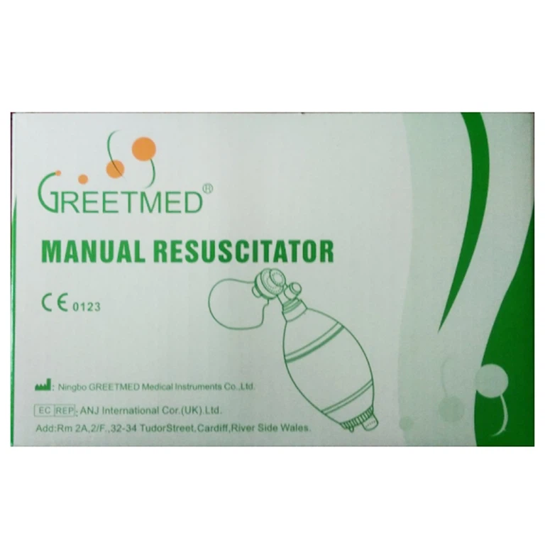 Bóp bóng Oxy Manual Resuscitator Greetmed hỗ trợ cấp cứu người bệnh tại chỗ (1 cái)