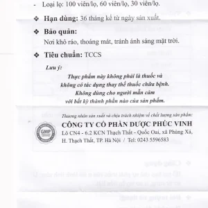 Viên uống Critta Trinh Nữ Hoàng Cung Phúc Vinh hỗ trợ hạn chế sự phát triển của u xơ lành tính (60 viên)