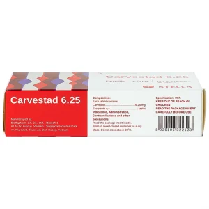Thuốc Carvestad 6.25 Stella điều trị tăng huyết áp, đau thắt ngực (3 vỉ x 10 viên)