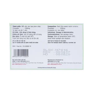 Viên nén Maxx Viton 1200 Ampharco U.S.A điều trị triệu chứng chóng mặt, suy giảm trí nhớ (10 vỉ x 10 viên)