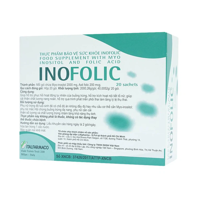 Bột Inofolic Italfarmaco hỗ trợ phục hồi hoạt động tự nhiên của buồng trứng, kích hoạt nội tiết tố nữ (20 gói)