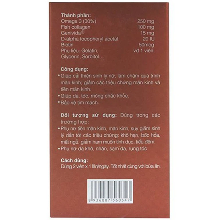 Viên uống Marilyn Genivida giúp cải thiện sinh lý nữ, làm chậm quá trình mãn kinh (30 viên)