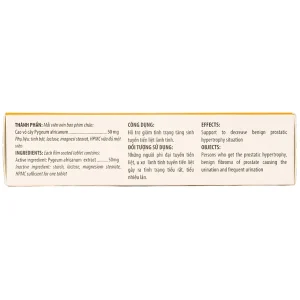 Viên nén Pygeum Tiền Liệt Tuyến Kingphar hỗ trợ giảm tăng sinh (3 vỉ x 10 viên)