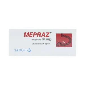 Viên nang cứng Mepraz 20mg Sanofi điều trị trào ngược dạ dày thực quản (4 vỉ x 7 viên)