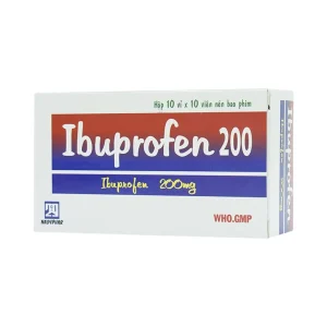 Thuốc Ibuprofen 200 Nadyphar giảm đau, kháng viêm thống kinh, nhức đầu, đau răng, viêm khớp (10 vỉ x 10 viên)