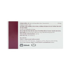 Thuốc Glotadol 650 Abbott hỗ trợ hạ sốt và giảm đau (10 vỉ x 10 viên)