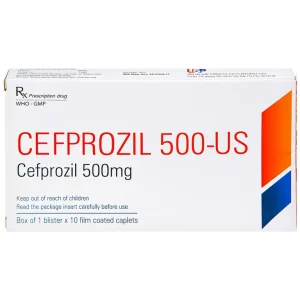 Thuốc Cefprozil 500-US điều trị nhiễm khuẩn (1 vỉ x 10 viên)