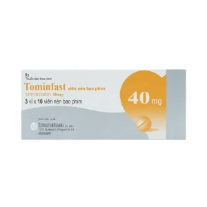 Thuốc Tominfast 40mg Extra điều trị ngăn ngừa bệnh mạch vành (3 vỉ x 10 viên)