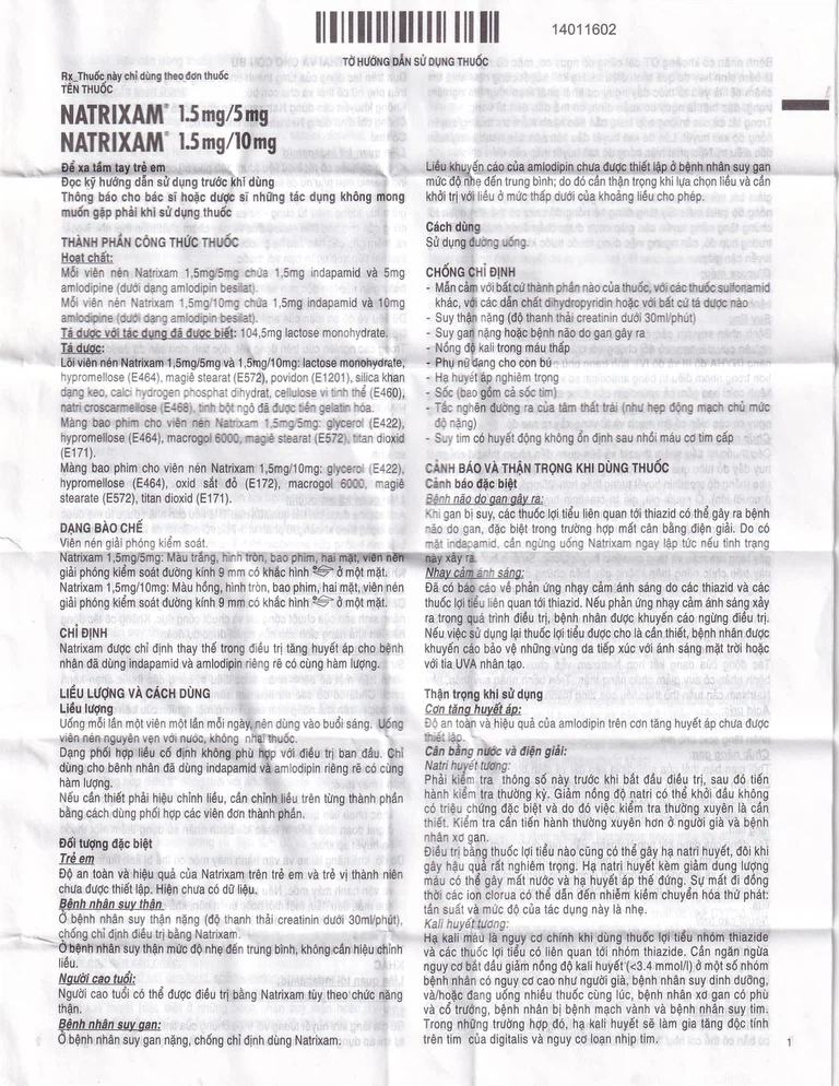 Thuốc Natrixam 1.5mg/5mg LES điều trị tăng huyết áp (30 viên)