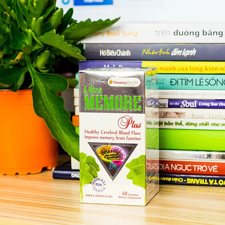 Viên uống Ultra Memore Plus Vitamins For Life hỗ trợ tăng cường hoạt động tuần hoàn não (60 viên)