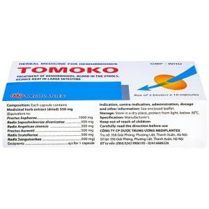 Thuốc Tomoko Mediplantex điều trị trĩ, đi ngoài ra máu, đại tràng táo nhiệt (3 vỉ x 10 viên)