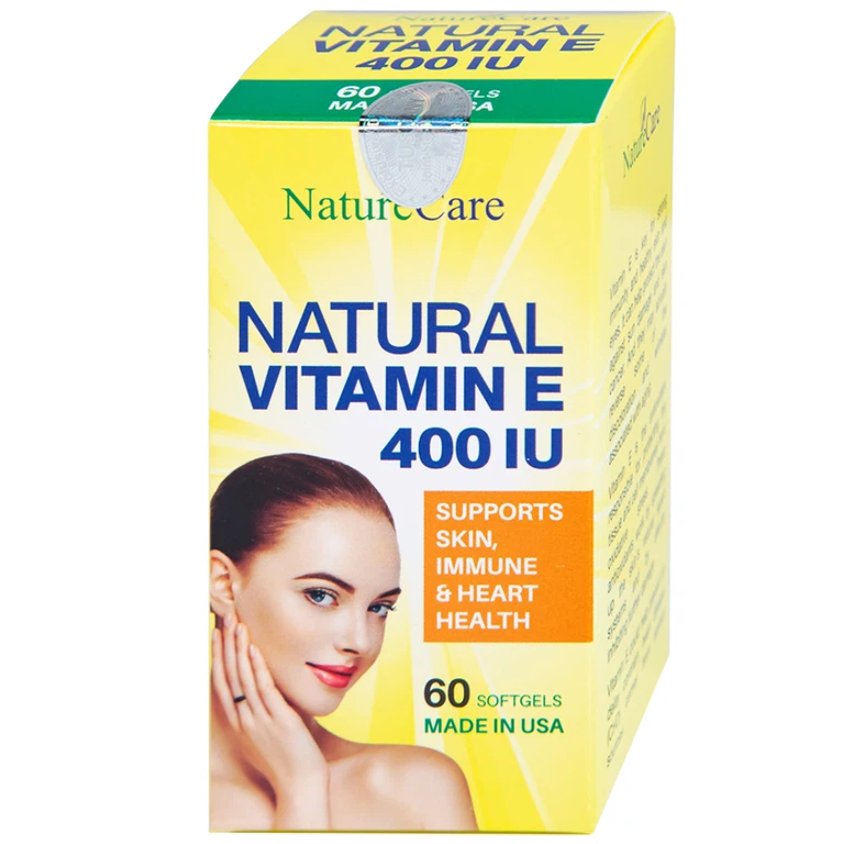 Thực phẩm bảo vệ sức khỏe Natural Vitamin E 400 IU giúp cải thiện sức khỏe da và phục hồi da (60 viên)