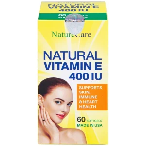Thực phẩm bảo vệ sức khỏe Natural Vitamin E 400 IU giúp cải thiện sức khỏe da và phục hồi da (60 viên)