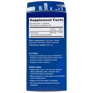 Viên uống Super Chromium 250mcg NatureCare cân bằng đường huyết, giảm cholesterol (90 viên)