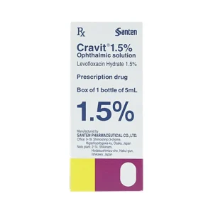 Thuốc nhỏ mắt Cravit 1.5% Santen điều trị viêm bờ mi, viêm túi lệ, lẹo (5ml)