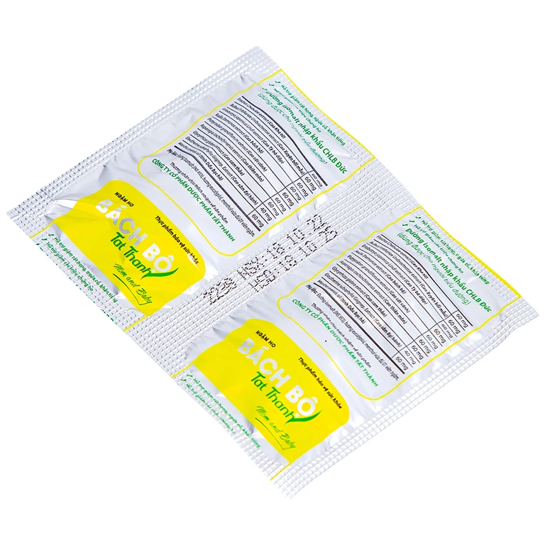 Viên ngậm ho Bách Bộ Mom And Baby Tất Thành hỗ trợ giảm rát họng, ngứa cổ, khản tiếng (5 vỉ x 4 viên)