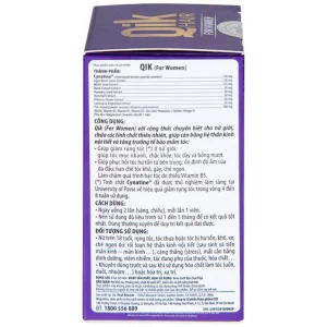 Viên uống Qik Hair For Women Ecogreen giúp giảm rụng tóc ở nữ giới, giúp tóc mọc nhanh (30 viên)